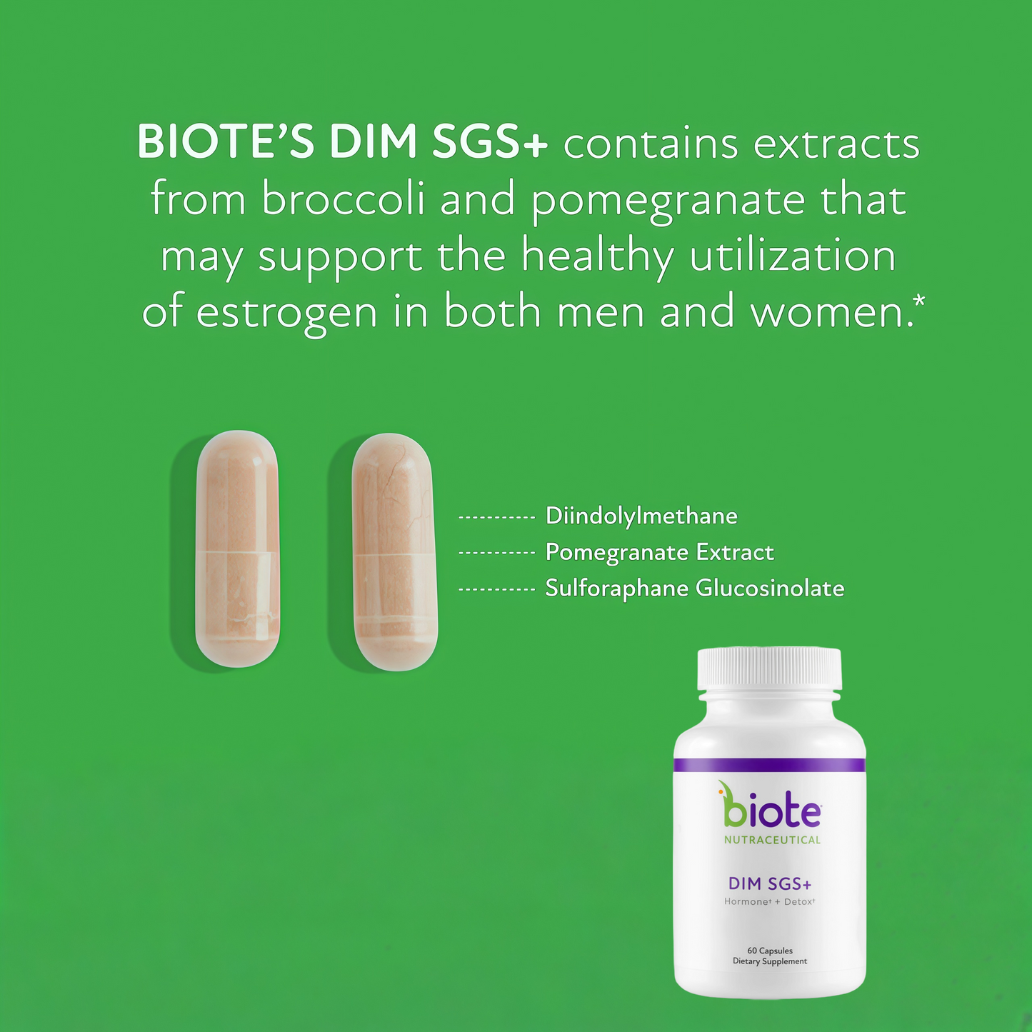 Biote Nutraceuticals - DIM SGS + - Hormone + Detox (60 Capsules)